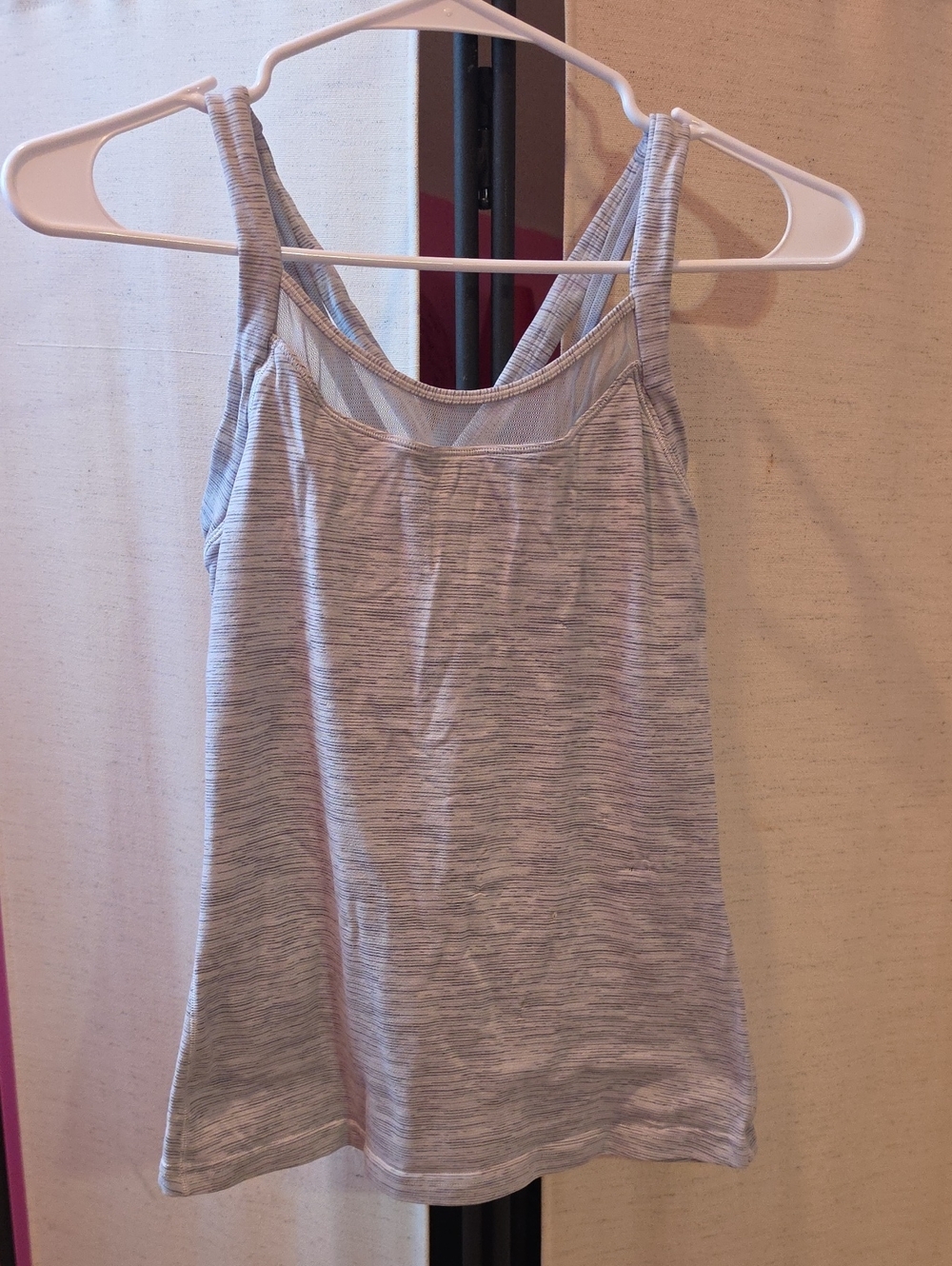 lululemon athletica Light Heather Gray Tank with Mesh Yoke